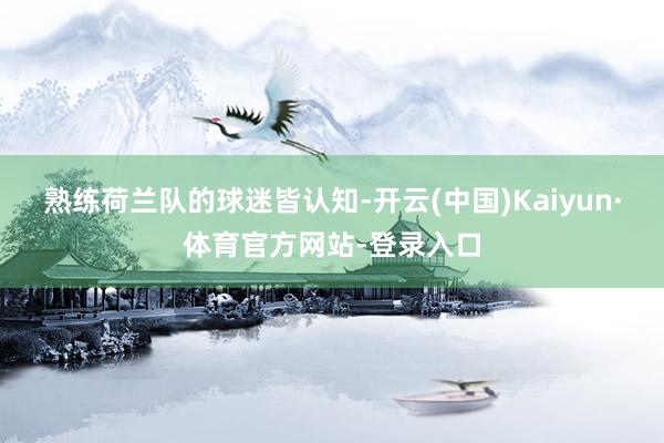 熟练荷兰队的球迷皆认知-开云(中国)Kaiyun·体育官方网站-登录入口