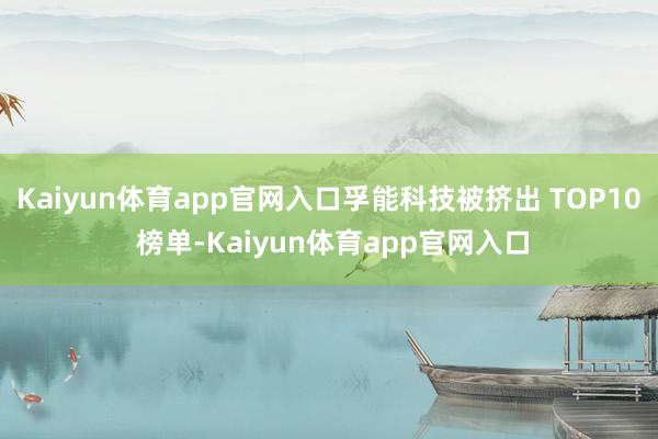 Kaiyun体育app官网入口孚能科技被挤出 TOP10 榜单-Kaiyun体育app官网入口