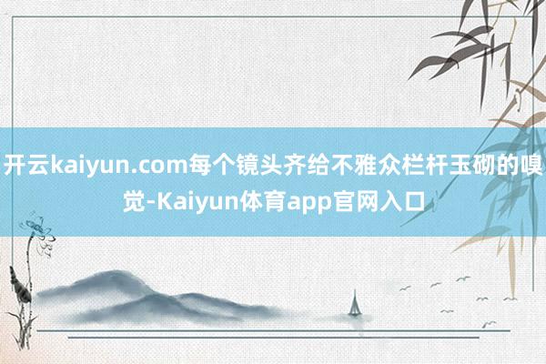 开云kaiyun.com每个镜头齐给不雅众栏杆玉砌的嗅觉-Kaiyun体育app官网入口