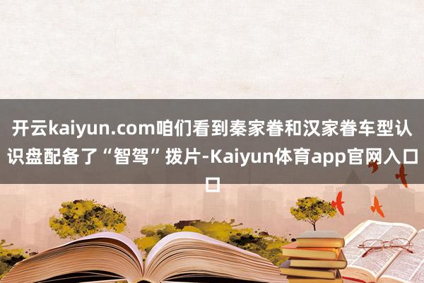 开云kaiyun.com咱们看到秦家眷和汉家眷车型认识盘配备了“智驾”拨片-Kaiyun体育app官网入口